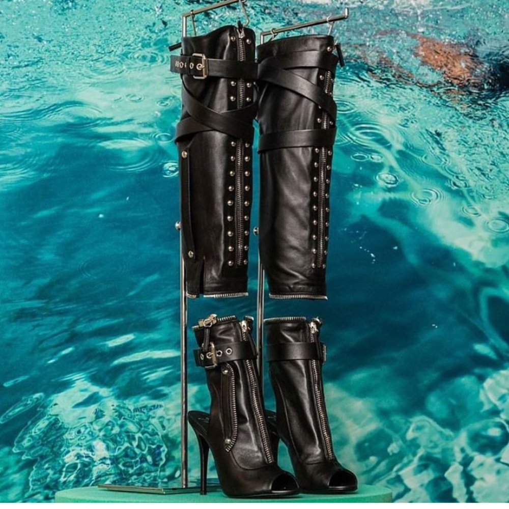 giuseppe zanotti • NEW • peeptoe biker boot - Picture 9 of 13